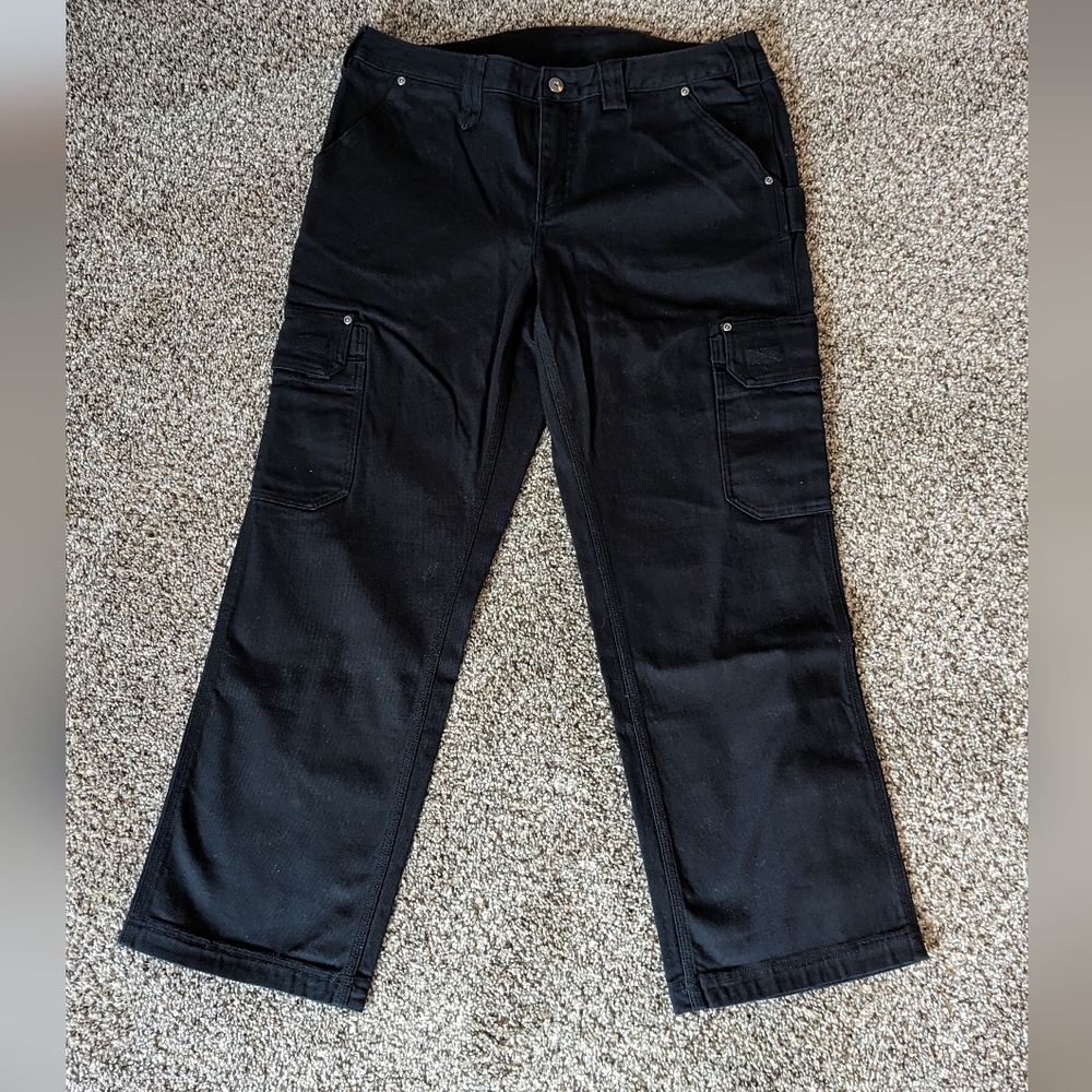 Duluth Trading Co. Firehose Black Cargo Pants 14x31
